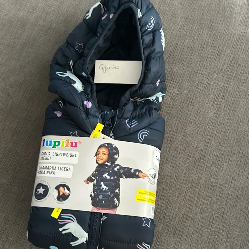 Lupilu Lightweight Jacket Unicorns Girls 3-4T NWT